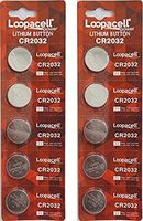 [ 10 pcs ] - Loopacell Cr2032 3v Lithium Coin Cell Battery Dl2032 Ecr2032 (Pack of 10)