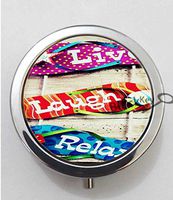 BlackKey Flip Flop Flops - Live Laugh Relax 3-Compartment Decorative Pocket Gift Box Case Organizer for Pill, Color 1 -89