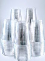 16oz Clear Plastic Cups - 100 pack Crystal Clear - Iced Coffee Soda Boba Tea Smoothie party cups (16 oz.)