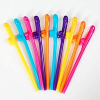 Disposable Party Sipping Straws and Plastic Color Straws Drinking and 10 Pack 8Inch