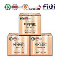 DAYWITH Sanitary Pads Certified Organic Cotton Menstrual Pads Ultra Thin Natural Sanitary Napkins with Linear/Panty Liner 3 Pack (Total 60p)