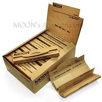 King Size Slim MOON Unbleached Cigarette Rolling Papers With filter tips 768 leaves plus 768 filters Tobacco