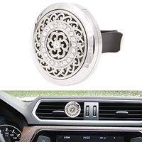 Clear Crystal Essential Oil Diffuser for Car Locket Clip with 3PCS Free Washable Felt Pads Gifts for Girls (Clear Crystal)