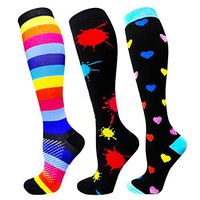 Compression Socks For Women Men 20-30mmHg-Best Medical, Nursing, Travel & Flight Socks - Running & Fitness Compression Stockings (L/XL, Colourful)