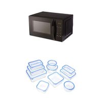 AmazonBasics Microwave + Glass Locking Food Storage Containers (20-Piece Set)