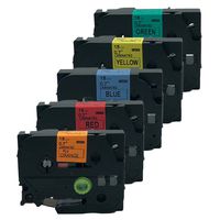 QPMY 5 Pack Compatible for Brother P-Touch Laminated Tze TZ Label Tape Cartridge 18mm 3/4" (Set of 5 Different Colors TZeB41 TZe441 TZe541 TZe641 TZe741)