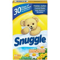 Snuggle Fabric Softener Dryer Sheets, Summer Showers, 80 Count