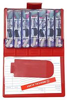 Kibodan Vinyl Pill Case Wallet - Weekly Pill Organizer (Red)