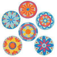 Fun Express Beautiful Mandala Sand Art Pictures - Brilliant Colors - 24 Kits