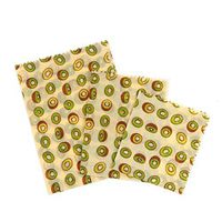 TEEPAO 3PCS Natural Organic Reusable Degradable Sustainable Cartoon Pattern Environmental Beeswax Food Wraps for Food Storage