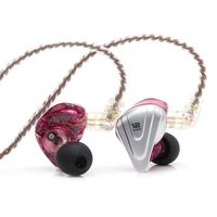 Linsoul KZ ZSX 5BA+1DD 6 Driver Hybrid in-Ear HiFi Earphones with Zinc Alloy Faceplate, 0.75mm 2 Pin Detachable Cable for Audiophile Musician (Without mic, Purple)
