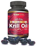 Antarctic Krill Oil - 100% Pure with Astaxanthin 1000mg per Day 60 softgels Made in The USA