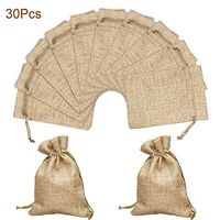 Hapdoo Lot of 50 Burlap Bags with Drawstring Gift Bags Jewelry Pouches Sacks for Wedding Party and DIY Craft, 5 x 3.5 Inches