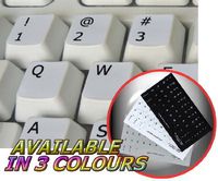 ENGLISH US NON-TRANSPARENT KEYBOARD STICKERS ON LIGHT GREY BACKGROUND