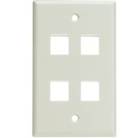 ACL Keystone 4 Port, Single Gang Wall Plate, White, 5 Pack