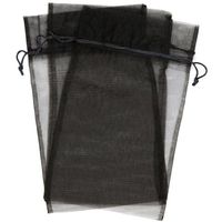 Bucasi 14x9 Large 30pcs Organza Gift Bags Drawstring Pouches for Party Wedding Favors (Black)