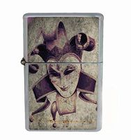 Gothic Joker Card Vintage Flip Top Oil Cigarette Lighter