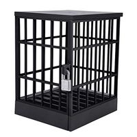 youeneom Mobile Phone Jail, Universal Cell Phone Stand Dock for Kitchen Desk Office, Lockable Jail for Cell Phone Holder Compatible with All Mobile Phones, iPhone Xs- Fun Novelty Gifts (Black)