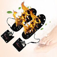 Samber Warming Insoles Electric Foot Warmer Rechargeable Heating Shoes Insoles Feet Electric Thermal Feet Shoe Insoles USB Charging Heated Insoles (A)