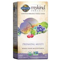 Garden of Life Organic Prenatal Multivitamin Supplement with Folate - mykind Whole Food Prenatal Vitamin, Vegan, 180 Tablets