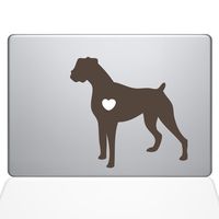 The Decal Guru I Love My Boxer Dog Decal Vinyl Sticker, 13" MacBook Air, Brown (1481-MAC-13A-BRO)
