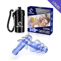 Ear Plugs for Sleeping, WOOTRIP 3 Pairs Christmas Tree Shape Reusable Noise Reduction Ear Plugs Perfect for Side Sleeper with Aluminum Carry Case for Sleeping, Snoring, Hearing Protection (Blue)