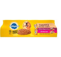 Pedigree Chopped Ground Dinner Filet Mignon Flavor & With Beef Adult Canned Wet Dog Food Variety Pack, (12) 13.2 Oz. Cans