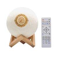 4 in 1 Quran Moon Lights 3d Print Lamp 7 Colors LED Night Light, Bluetooth Speaker with Remote, Quran Recitations and Song, FM Broadcast(2 Pcs)