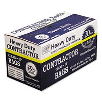 AEP Industries 186470 Heavy-Duty Contractor Clean-Up Bags, 55-60 gal, 3 mil, 32 x 50, Black, 20/CTN