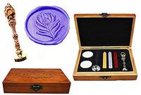 MNYR Vintage Fancy Peacock Feather Decorative Luxury Wood Box Red Brass Metal Peacock Wedding Invitations Gift Cards Paper Stationary Envelope Custom Wax Seal Sealing Stamp Stick Melting Spoon Box Kit