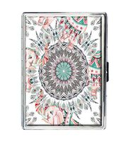 Watercolor Elephant Boho Style Design Stainless Steel ID Cigarettes Case Holder Stylish Credit Card Wallet