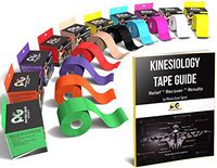 Physix Gear Sport Waterproof Kinesiology Tape 16ft Uncut Roll with 82pg EGuide - Ktapes Kinesiology Tape, Knee Tape for Knee,  Muscle Tape Kinesiology Tape for Sports Taping, Weightlifting Tape