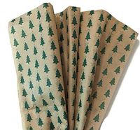 Gift WRAP Tissue Paper for Christmas, 24 Sheets, Large 20x30, Printed Decorative Tissue Paper for Gift Wrapping (Christmas Trees on Kraft)