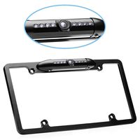 Car License Plate Frame Backup Camera, Vowin 8 Infrared LEDs Wide Viewing Angle Waterproof Sturdy Sleek Rearview Camera High Sensitive Vehicle Universal Revesing (Black)
