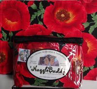 'NUGGLEBUDDY Microwavable Moist Heat & Aromatherapy Organic Rice Pack. Beautiful ASIAN POPPY Fabric with LAVENDER & LEMONGRASS Aromatherapy. The PERFECT Gift!