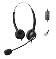 Comdio CH203VA1 Corded Call Center Telephone Headset Headphone with Mic + Volume Mute Control for Avaya 1416 2420 5410 Aastra 6757i Mitel 5330 NEC Aspire DT300 DSX Polycom ShoreTel IP230 IP Phones
