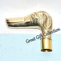 Great Gift Collections GERMAN DOG BRASS HEAD HANDLE FOR WALKING STICK CANES SHAFT