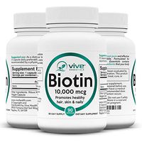 Vive Essentials Biotin for Hair Growth (3 Month Supply) - 10000mcg B7 Thinning Hair Vitamin - Natural Pure Supplement for Men, Women Nails, Skin, Facial Nutrition - Max Absorption Veggie Capsule