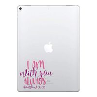 FINCIBO 5 x 5 inch Christian Bible Matthew 28:20 Removable Vinyl Decal Stickers for iPad MacBook Laptop (Or Any Flat Surface)