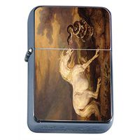 Horse Snake Flip Top Oil Lighter Em1 Smoking Cigarette Silver Case Included