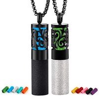 Diffuser Necklaces 2 Pack Set Essential Oil Diffuser Necklace Aromatherapy Pendant 316L Stainless Steel Couple Necklaces with 20 Felt Pads Gift for Women