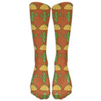 SockChaoL Women Mexican Cactus Taco Food Pattern Dress Socks Shoe Size 6-10