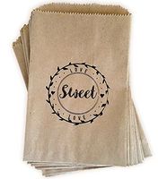 Kraft paper rustic wedding treat, favor bags or candy buffet bags made out of 100% recycled paper 24 ct"Love, Sweet Love"
