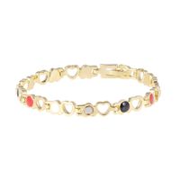 HEALLILY Magnetic Titanium Steel Bracelet Magnetic Therapy Bracelet Health Care Adjustable Bracelet for Men Women (Golden)