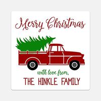 Oh Baby! Stickers & More Personalized Christmas Tree Truck Gift Tags - Set of 20 Customized Labels