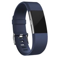 iGK Replacement Bands Compatible for Fitbit Charge 2, Adjustable Replacement Bands with Metal Clasp Classic Edition Navy Small