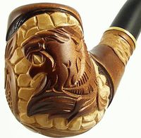 Carved tobacco smoking pipe *Lion* (Cooling filter) | pipes - 6.1'' (15,5cm)