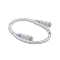 Flat Ethernet CAT6 Network Cable Patch Lead RJ45 for Smart TV/PS4 - White, 2m