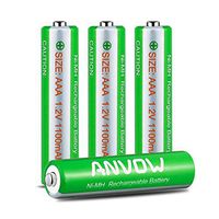 AAA Batteries Rechargeable, ANVOW Rechargeable AAA NiMH Batteries 1.2V 1100mAh High-Capacity 1200 Cycles Recyclable Recharge Battery, Pack of 4