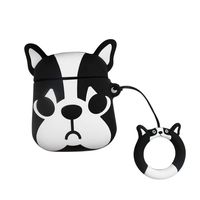 Sodoop for Airpods Case, [Funny Design] Cute Dog Shockproof Soft Silicone Protective Cover Skin Case with Ring Buckle Holder Anti-Lost for Airpods 1 & 2 Charging Case